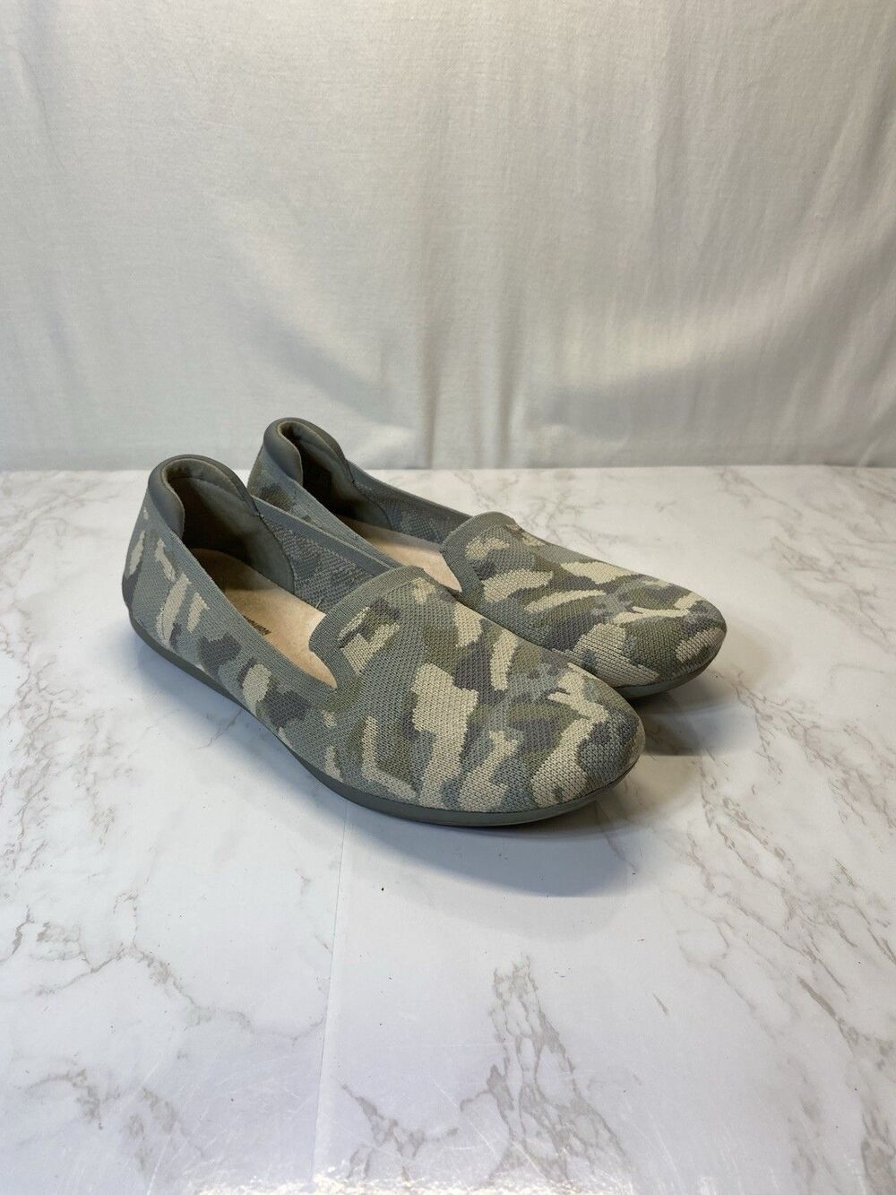 Clarks Cloudsteppers Carly Dream Khaki Camo Women Slip On Loafers Size 7M